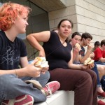 Mission Trip lunch outside museum
